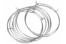 SILVER CRAFT HOOP EARRING 3CM 4PIECE