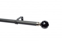 BLACK CRYSTAL BLACK POLE CURTAIN POLE SET 2M