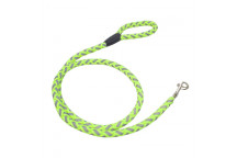 LIME REFLECTIVE DOG LEASH WITH ORANGE HANDLE AND SAFETY CLASP 1.2M