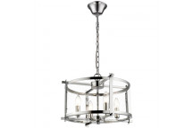 BRIGHTSTAR POLISHED CHROME DRUM CHANDELIER WITH CLEAR GLASS