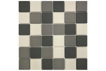 GLOBAL STONE MOSAIC PORCELAIN WHITE MID DARK FULL BODIED 306X306MM