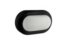 EUROLUX SMALL OVAL COOL WHITE BLACK PLASTIC LED BULKHEAD230V 8W
