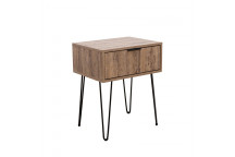 MILAN RUSTIC BIRCH FOIL BEDSIDE TABLE 617X514X393MM