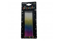CANDLE PARTY CANDFDRB   FADE RAINBOW  12CM 6PP