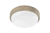 LIGHT CEILING BATHR POLYCARB CF126 160MM 15W  DARK WOOD COLOUR BRIGHTS