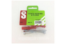 SAFETOP COACH SCREW WITH WALL PLUG 8X75MM 2PIECE