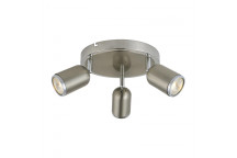 RADIANT SPOT LIGHT SATIN CHROME ROUND 3LIGHT GU10 240V