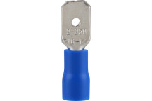 RUWAG PRE-INS MALE DISCONNECT BLUE 6.3MM 8 PER PACK