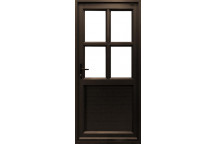 ALUMINIUM BRONZE DOOR WITH SPECIAL TOP GLASS HORIZONTAL BOTTOM WITH FRAME 900X21