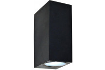 K LIGHT WALL LIGHT GU10 POLYCARB BLACK UP&DOWN SQUARE