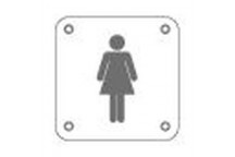 SIGN  LADIES  STAINLESS STEEL   SQUARE 100MM   QS4504  QS