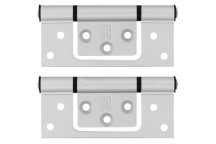 HINGE SINKLESS 249846A ALUMINIUM PAIR 100x44MM WHITE 2PP