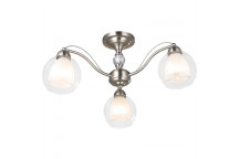 BRIGHTSTAR CLEAR GLASS FROST INNER SATIN CHROME CHANDELIER