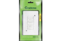 CRABTREE CLASSIC WHITE BAGGED 4LEVER 1WAY SWITCH AND PLATE 2X4