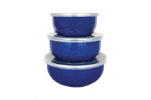 ENAMEL STORAGE BOWL SET.