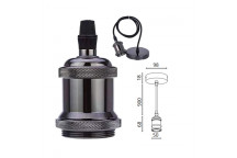 O LITE BLACK SINGLE E27 PENDANT HOLDER 900MM