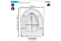 WIRQUIN WHITE IQUA HINGE TOILET SEAT