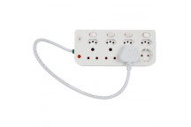 ELECTRICMATE 8WAY MULTIPLUG WITH INDIVIDUAL SWITCHES