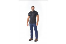 DROMEX BLACK 100% POLYESTER CREW NECK QUICK DRY T-SHIRT SMALL