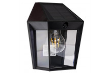 EUROLUX AVONY SOLAR OUTDOOR WALL LIGHT BLACK PIR