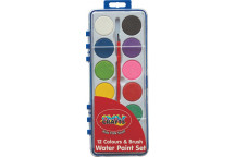 CRAFT WATERCOLOUR PAINT 12XPIECE WITH BRUSH