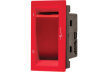 RED DOUBLE-POLE DUCTING MODULE SWITCH