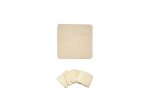 WOOD SQUARE COASTER 8CM 4PIECE