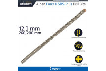 ALPEN FORCE X 12.0 X 260/200 SDS-PLUS DRILL BIT X4 CUTTING EDGES