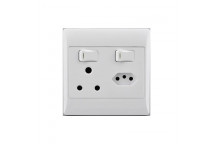 ELECTRICMATE WHITE SWITCH AND EURO SOCKET 100X100