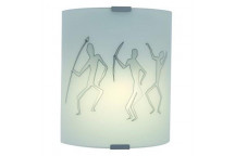 EUROLUX SMALL ROCK PAINTING OPAL GLASS WALL LIGHT