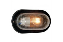 EUROLUX E27 BLACK OVAL PLASTIC BULKHEAD 230V