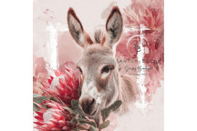 DECOUPAGE PROTEA DONKEY PORTRAIT A3