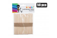 KHOKI CRAFT WOODEN STICKS PLAIN LOLLY 50PIECE