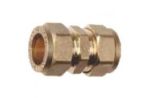 COUPLER STAIGHT BRASS COMPRESSION  15MM