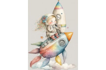DECOUPAGE RAINBOW ROCKET A3