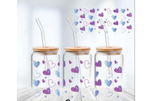PURPLE HEARTS WRAP VINYL CRAFT UV DTF STICKER