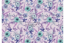 TURQUOISE FLOWERS DECOUPAGE A4