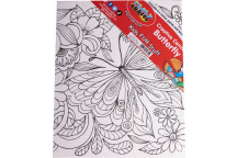 COLOUR IN CRAFT CANVAS BUTTERFLY WITH 6 PAINTS AND BRUSH