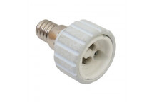 EUROLUX WHITE CERAMIC ADAPTOR LAMPHOLDER GU10-E14