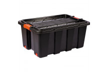 BLACK STORAGE BOX WITH WHEELS 110L 540X380X830MM