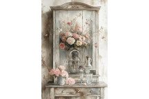 BLUSH ROSES AND GLASS DECOUPAGE A4