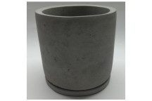 COLOUR LARGE ROUND RAW CONCRETE CEMENT POT 15CM