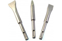 SDS SHORT CHISEL SET PLASTIC TUBE POINT X140MM FLAT 20X140 WIDE 30X140