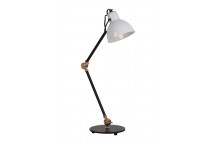 EUROLUX BLACK AND OPAL ADJUSTABLE SIENA TABLE LAMP 180MM
