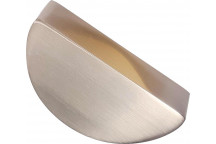 SATIN CHROME HALF ROUND CUP HANDLE 32MM