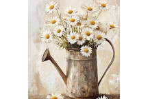 DAISY WATERING CAN DECOUPAGE A3