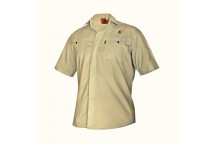 BOERBOEL MEN GARIEP KHAKI SHORT SLEEVE SHIRT SIZE M