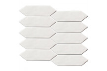 GLOBAL STONE MOSAIC PORCELAIN SPEARHEAD WHITE 300X200MM