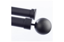 MATT BLACK DOUBLE POLE END CAP SET  28MM X 1.5M
