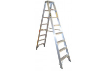 8 STEP ALUMINIUM DOUBLE SIDED INDUSTRIAL LADDER 150KG LOAD
